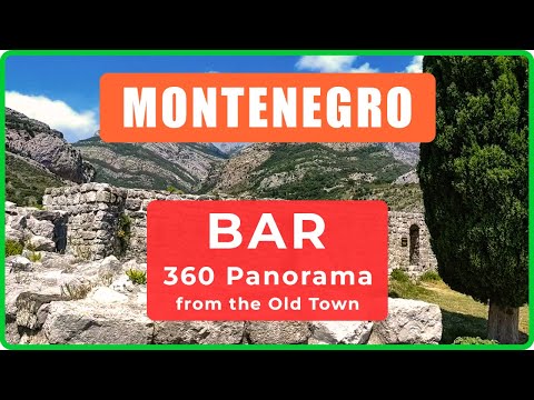 BAR, MONTENEGRO - 360 Panorama from the Old Town (Stari Bar) - One Shot