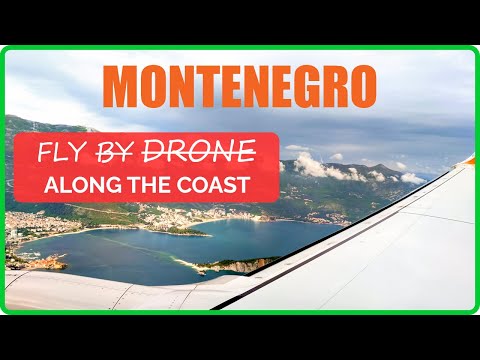 ✈️ MONTENEGRO - Low-Altitude Flight Along the Coast, from Petrovac to Tivat (4K)