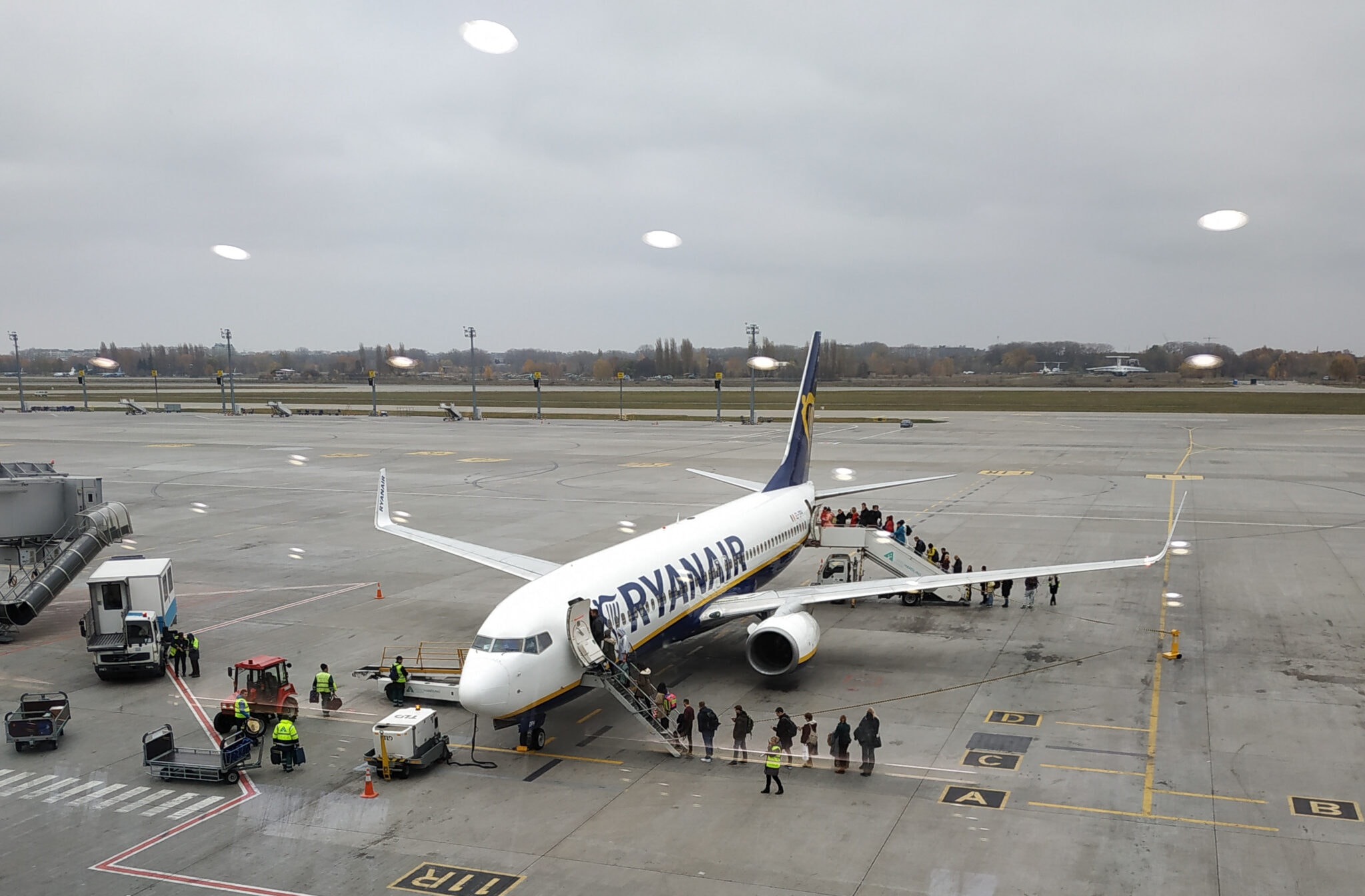 Ryanair plane at the Borispol Airport (Kyiv, Ukraine)