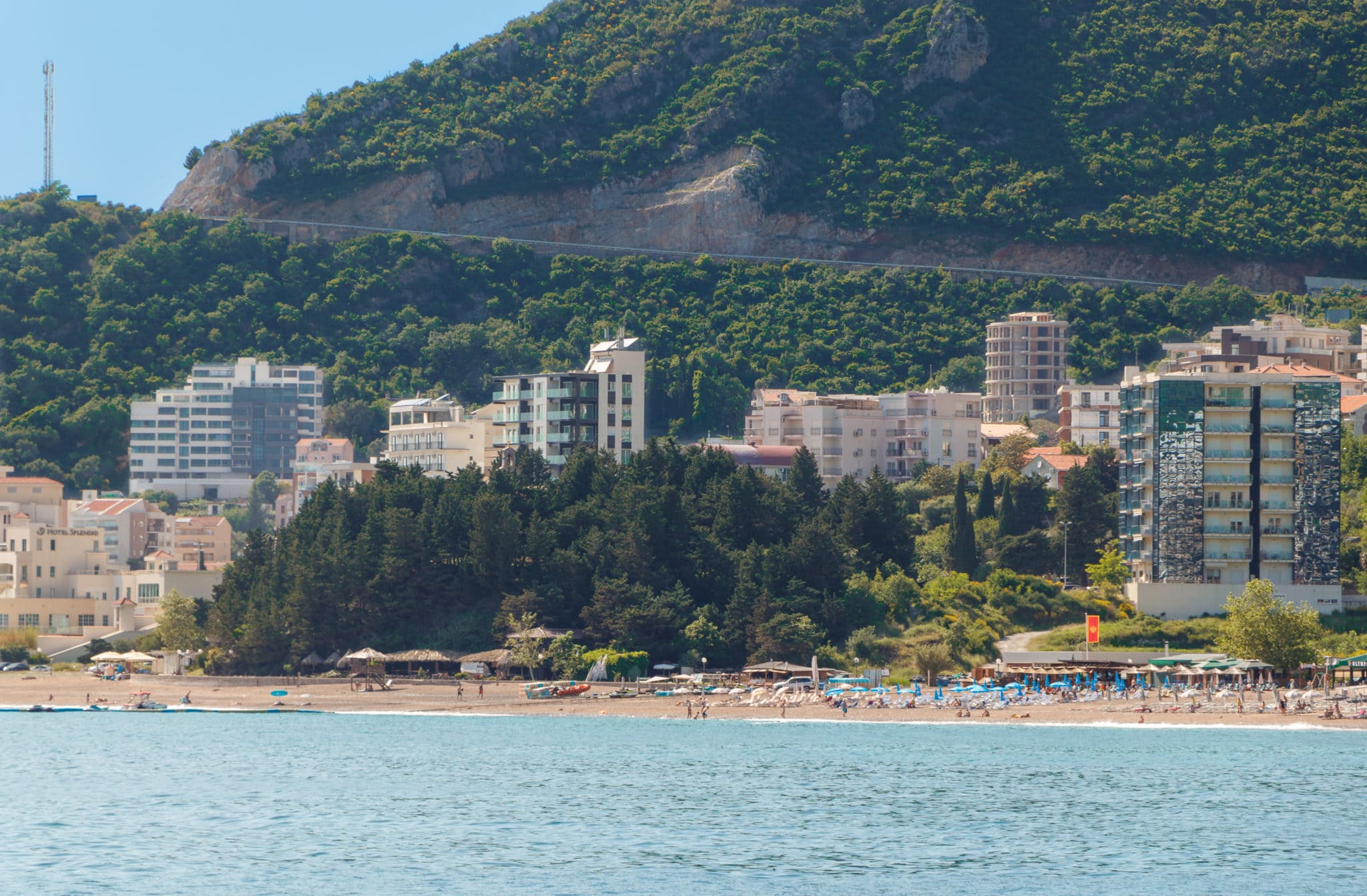 Becici village on the Budvanian Riviera in Montenegro. The Adriatic Sea.