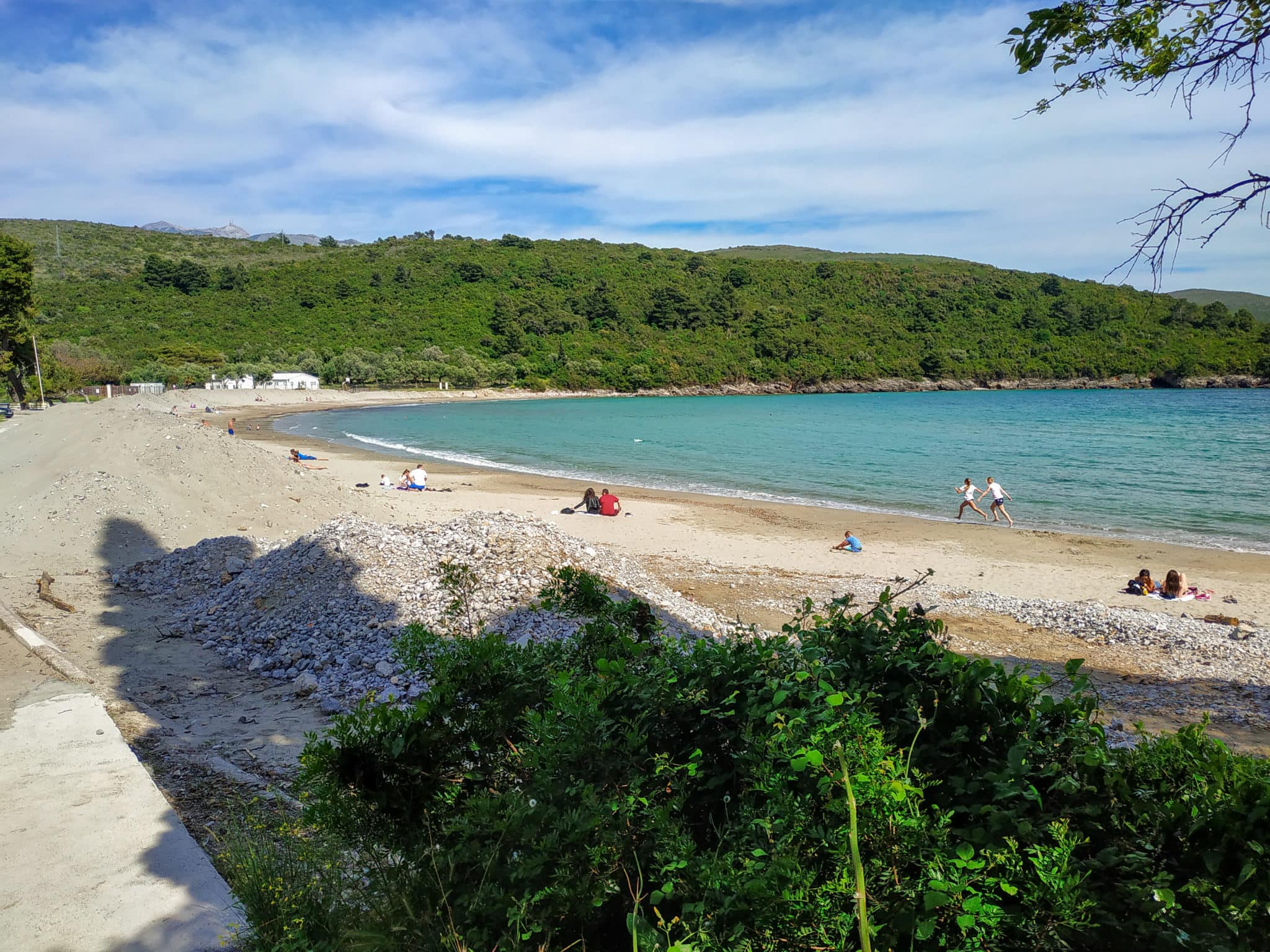 Plavi Horizonti beach (Blue Horizons beach) in the Traste Bay, on the Lustica peninsula in Montenegro. The Adriatic Sea.