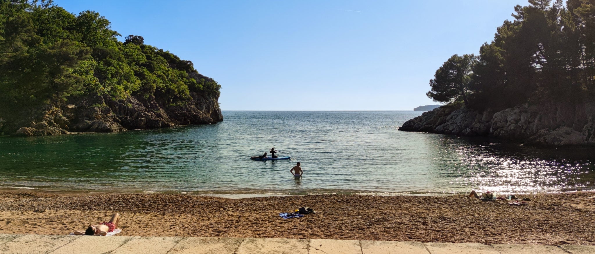 Queen's Beach (Kraljicina Plaza) on the Budvanian Riviera in Montenegro. The Adriatic Sea.