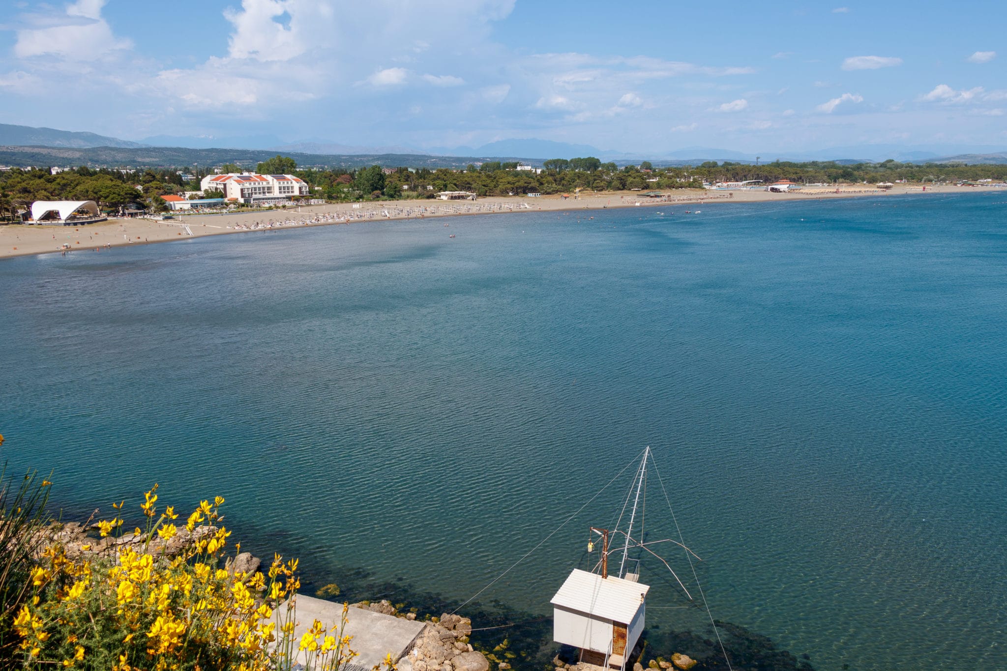 A very small part of Velika Plaža (Long Beach) - a huge sandy beach near Ulcinj, in the south of Montenegro. The Adriatic Sea.