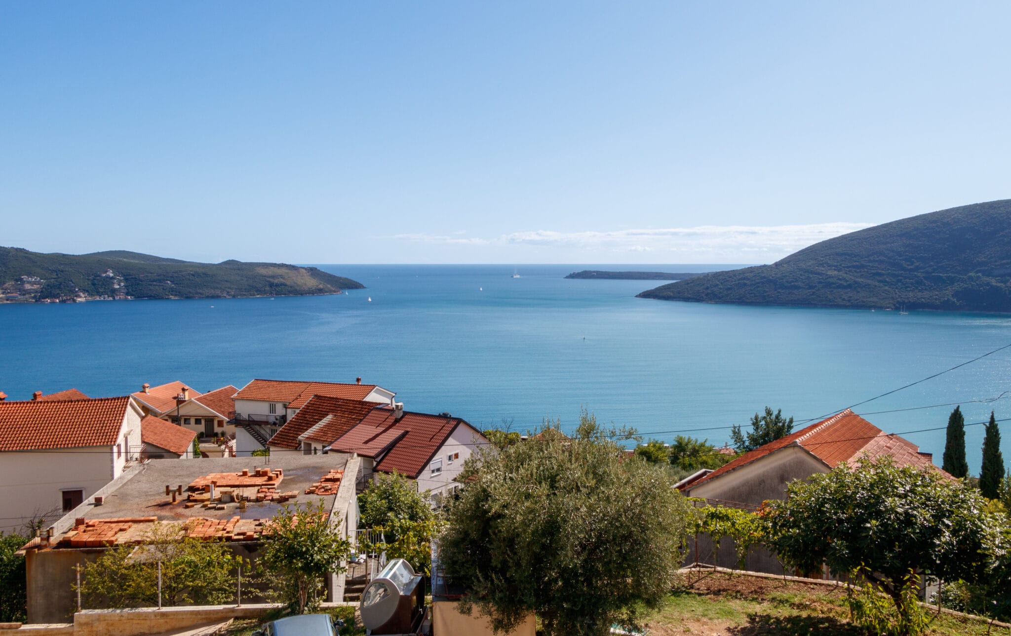 Bay of Kotor panorama from the city of Herceg Novi. Montenegro.