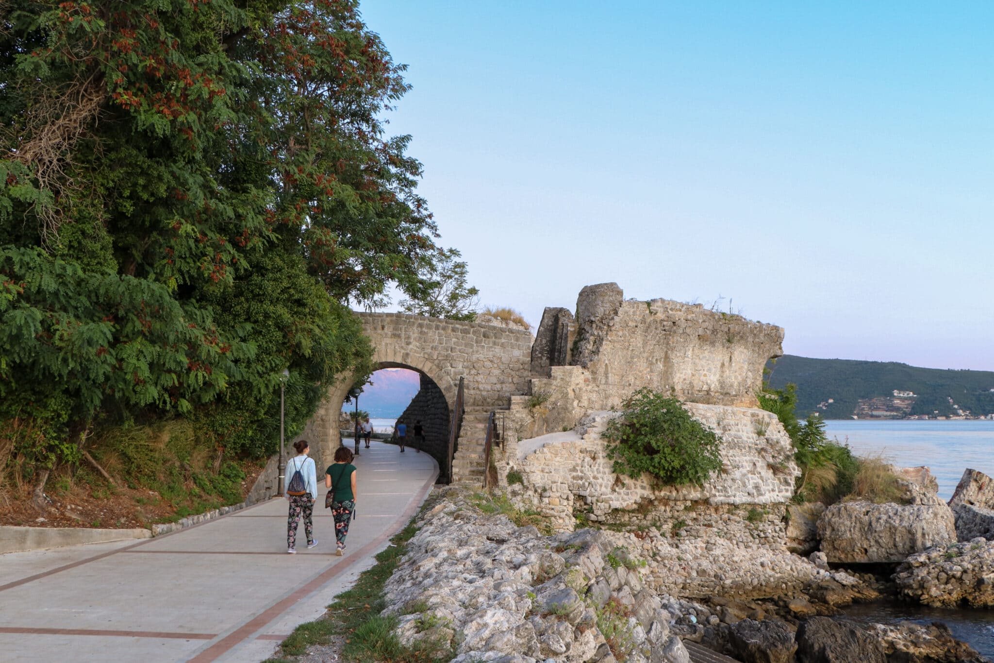 Promenade in the city of Herceg Novi. Montenegro.