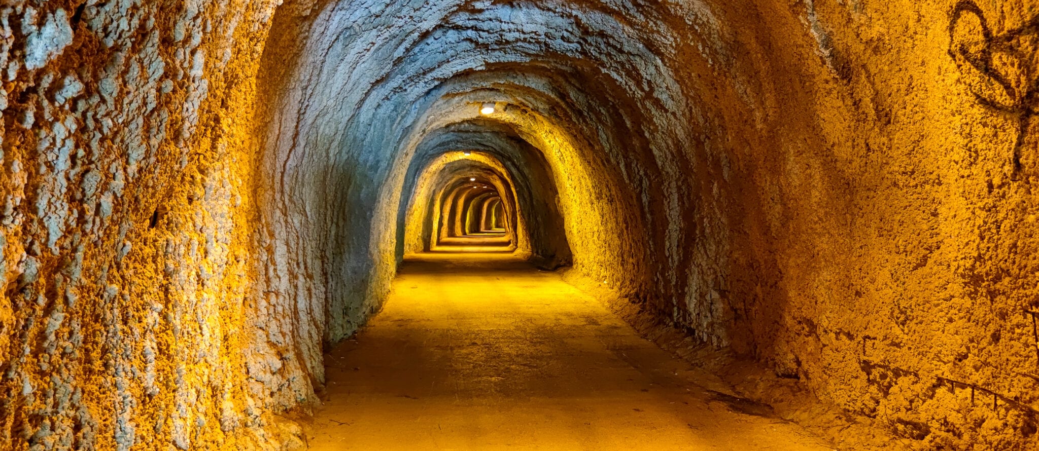 Tunnel from Rafailovici to Kamenevo beach. Budvanian Riviera, Montenegro.