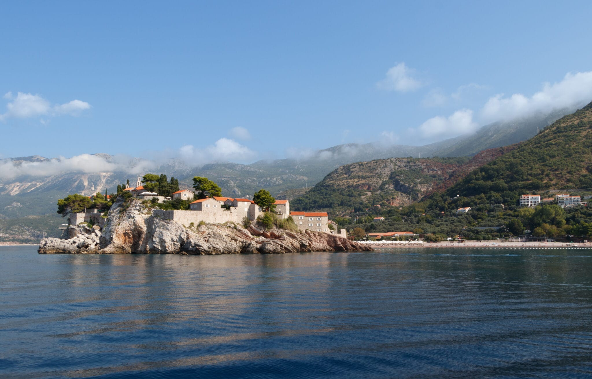 Sveti Stefan peninsula. Budva Riviera, Montenegro.