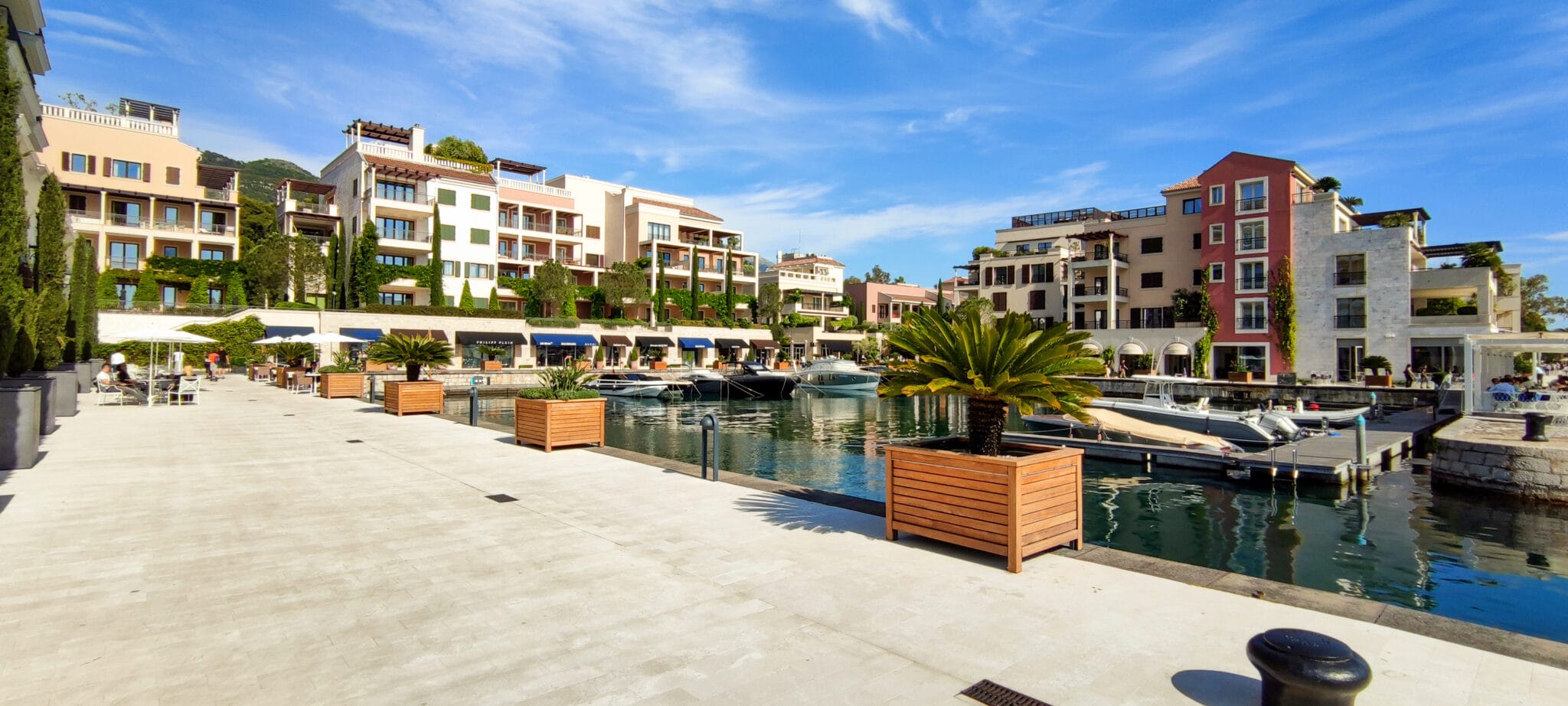 Embankment of Porto Montenegro in the city of Tivat in Montenegro