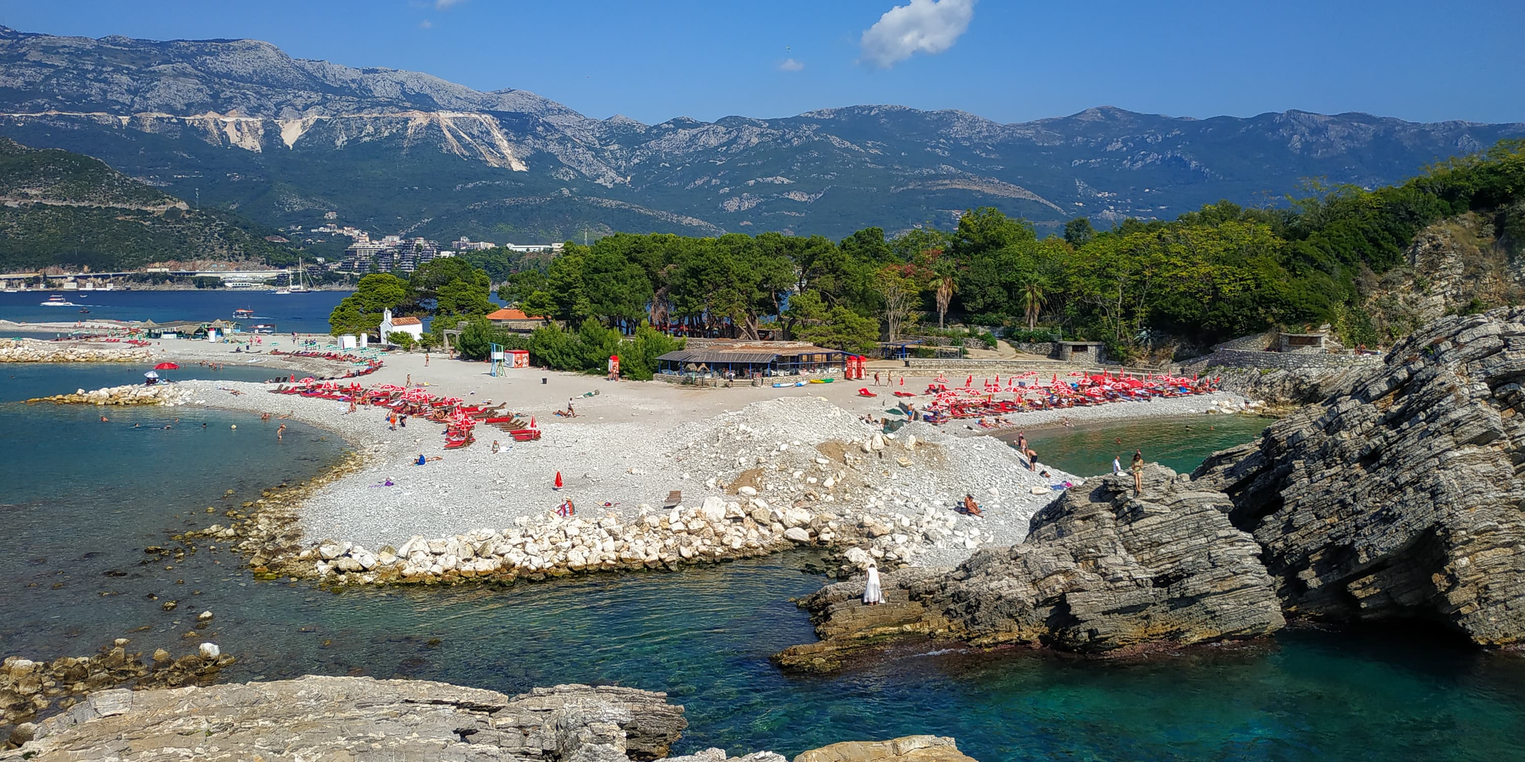 Hawaii beach on the St. Nicholas Island in Montenegro