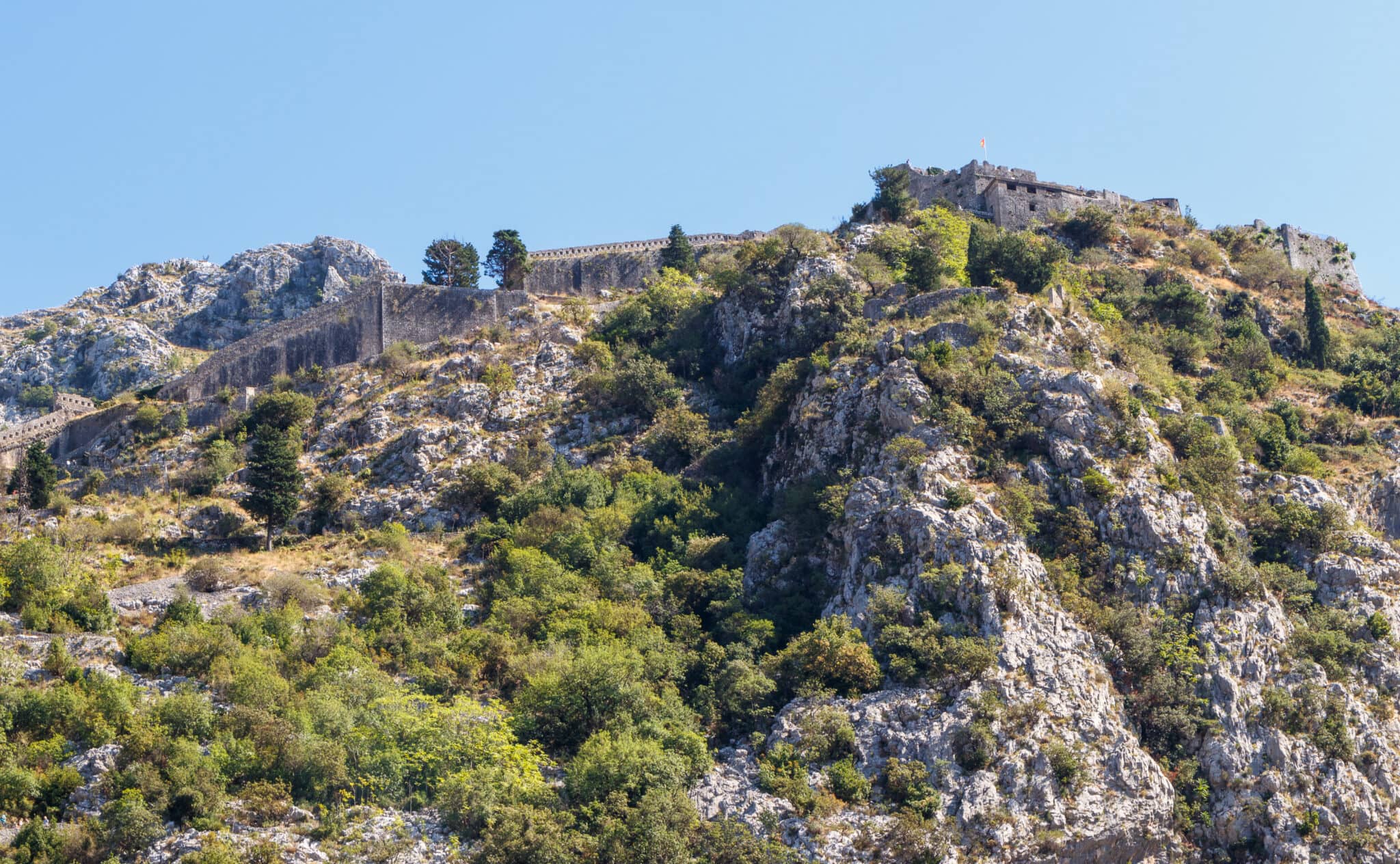 St. John's Fortress in Kotor, Montenegro. View from the lower area.