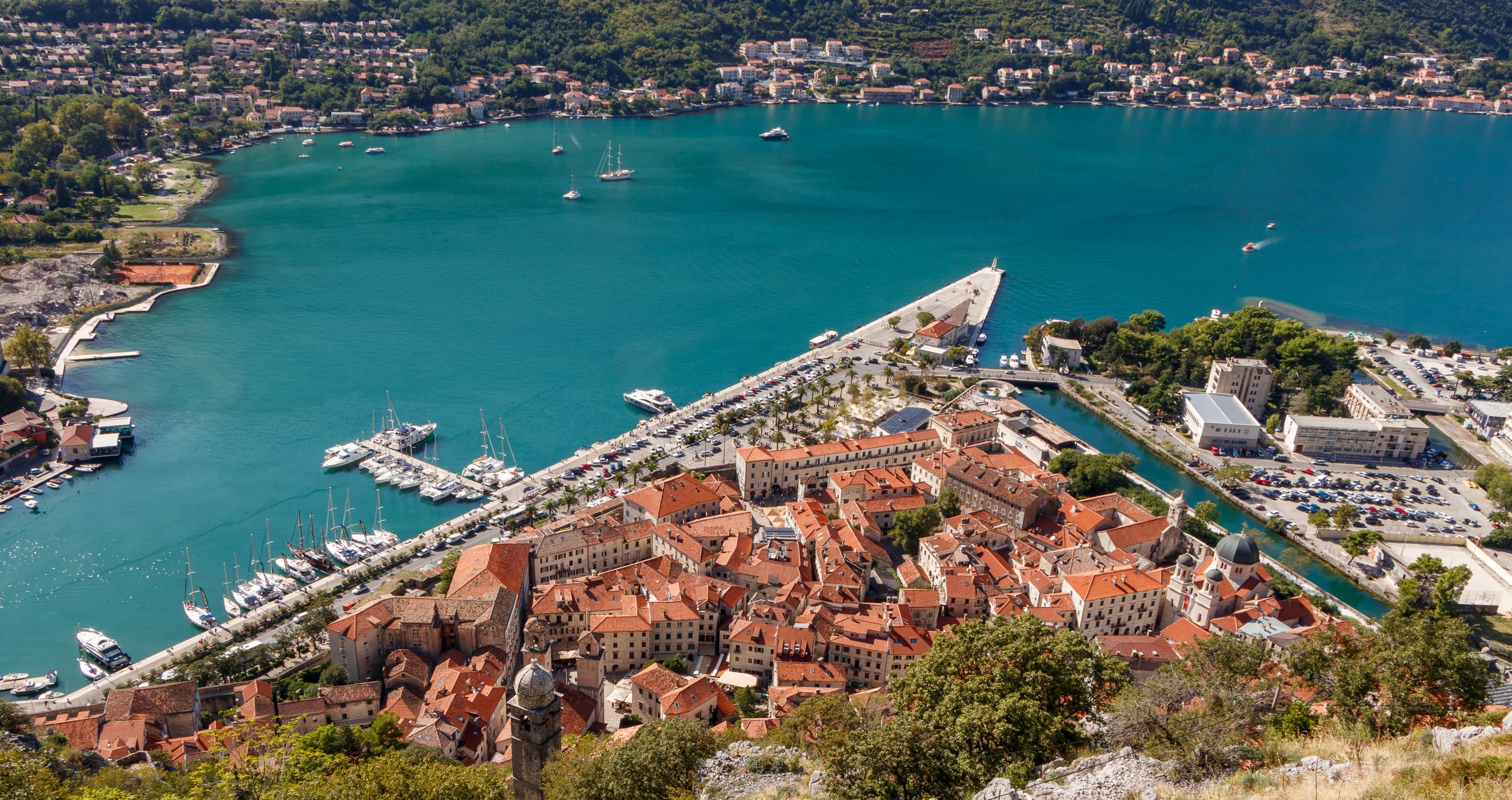 Panorama of the city of Kotor, Montenegro