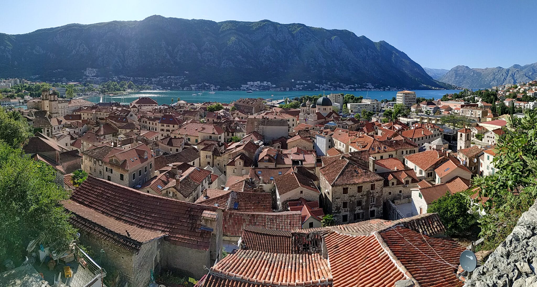 Panorama of the Kotor Old Town in Montenegro