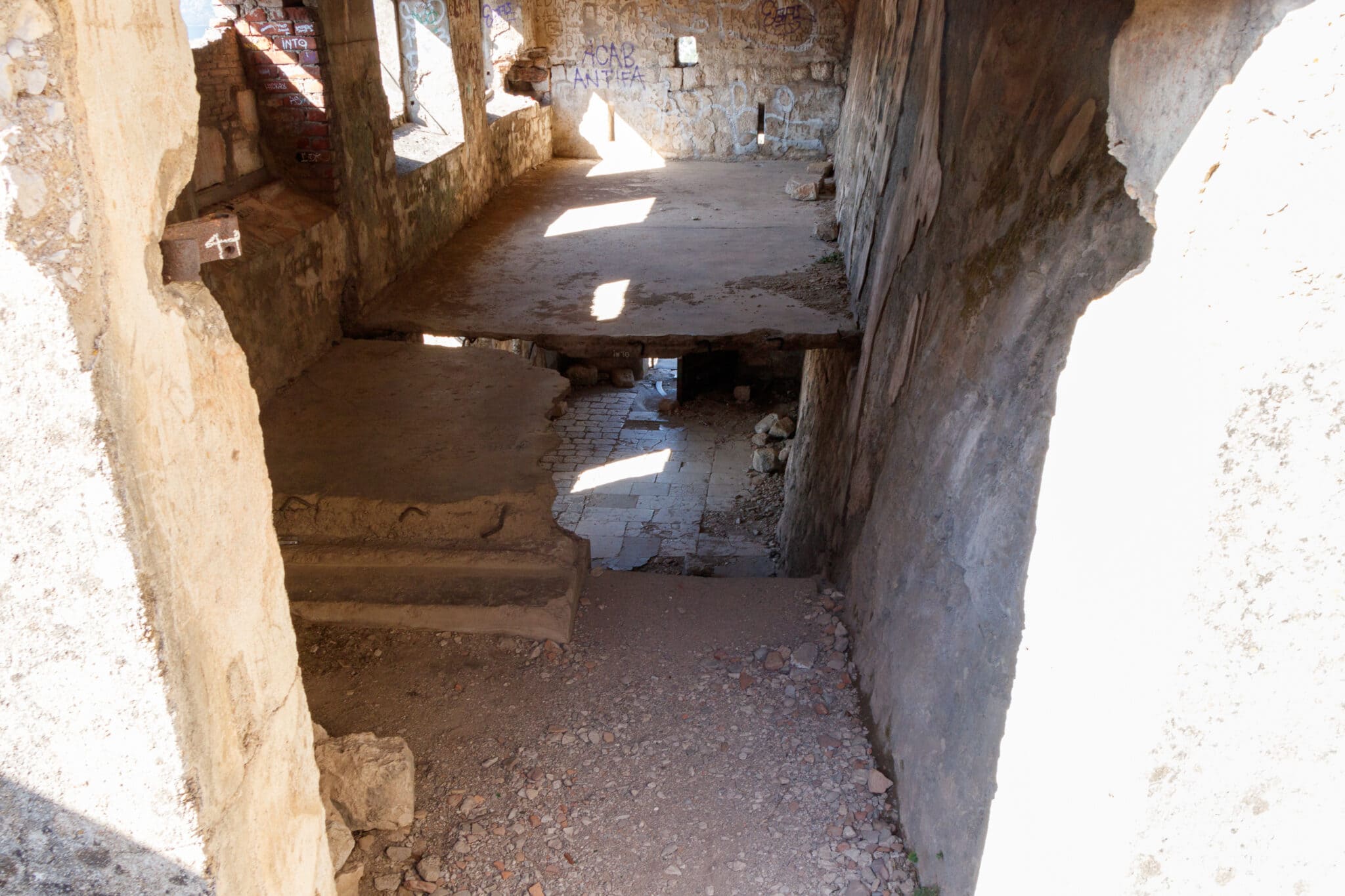 The dungeons of the St. John's fortress above the city of Kotor in Montenegro