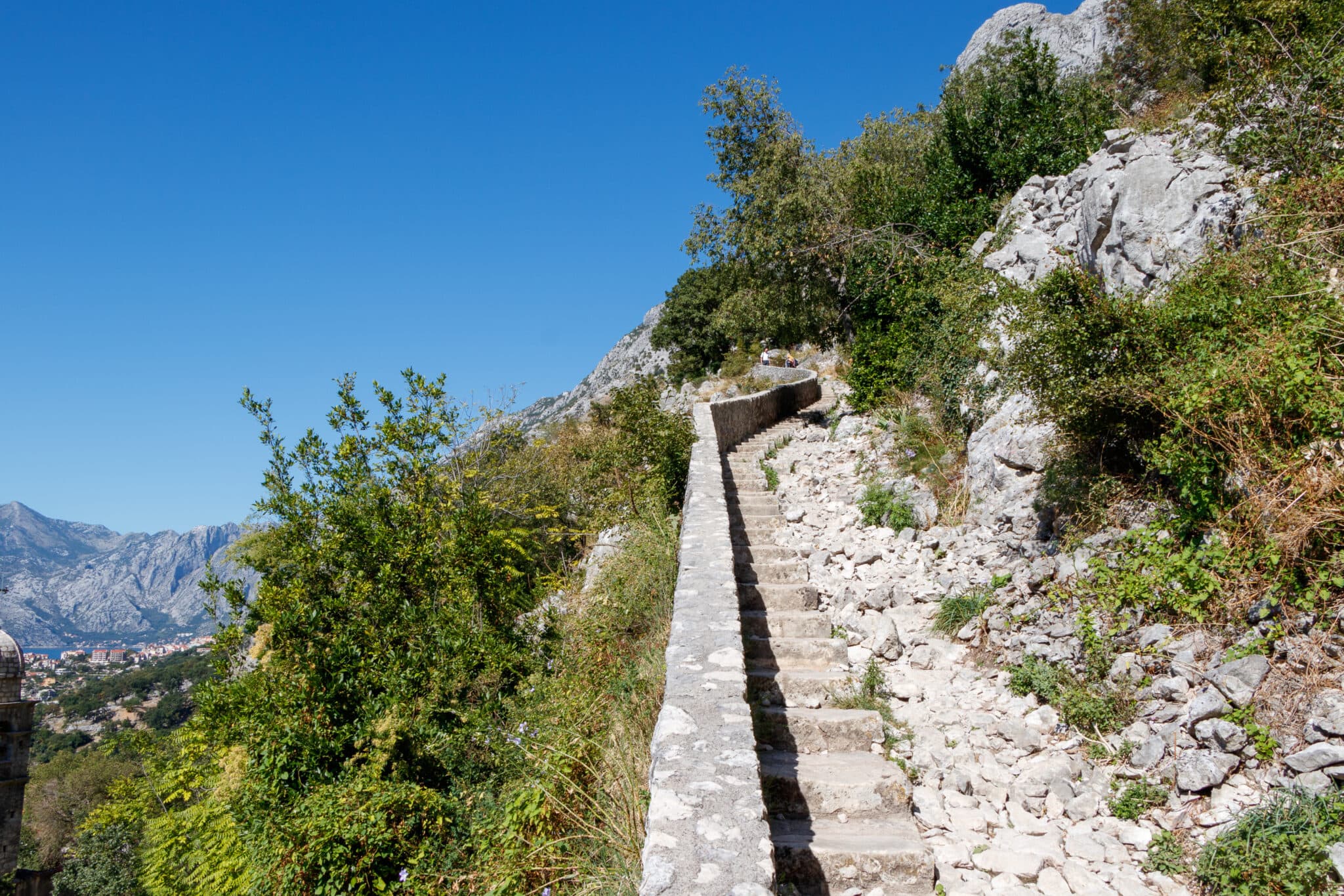 Stone ladder to the Kotor St. John's fortress in Montenegro