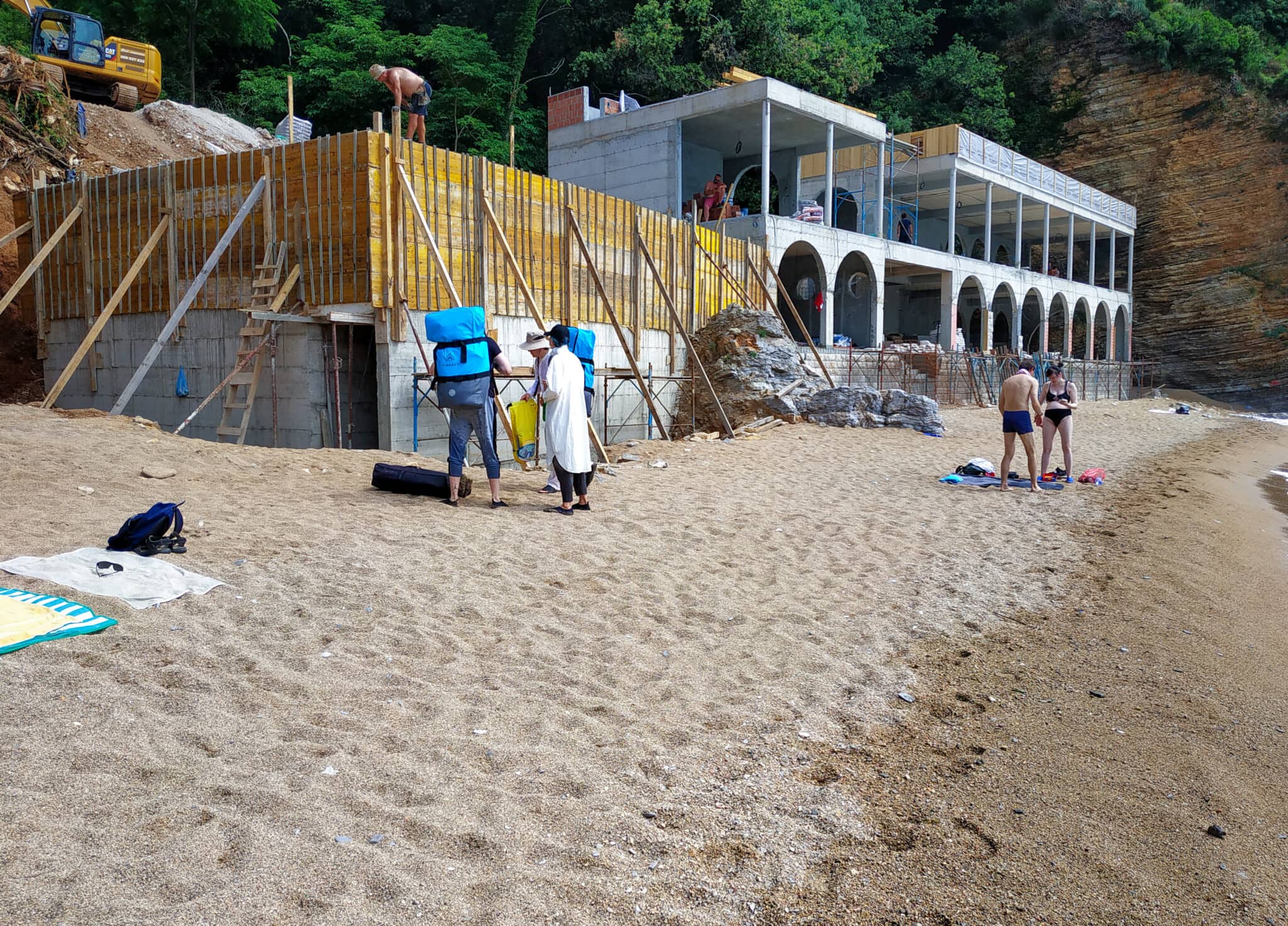 Construction on Mogren-2 Beach in Budva, Montenegro in June 2023.